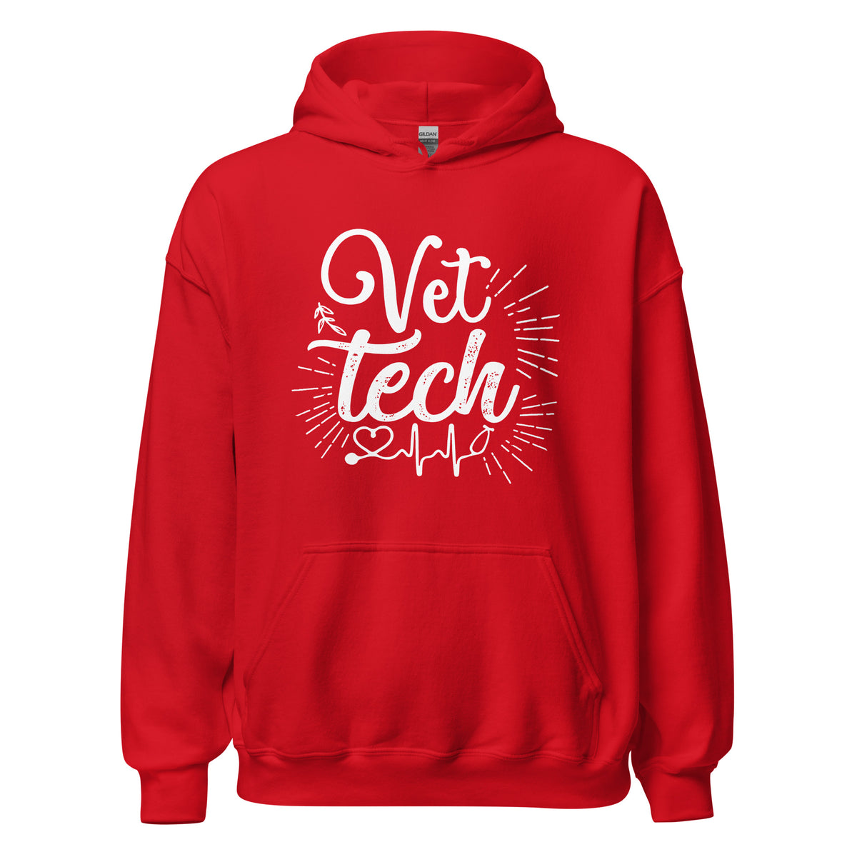 Vet Tech Stethoscope Pulse Unisex Hoodie-I love Veterinary