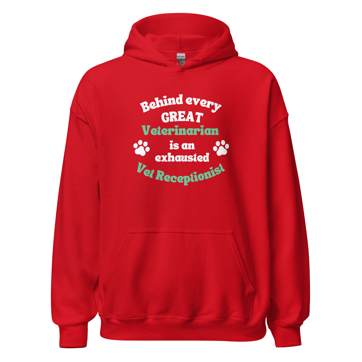 Behind every great veterinarian is an exhausted vet receptionist Unisex Hoodie-I love Veterinary