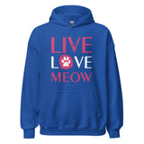 Live, Love, Meow Unisex Hoodie-Unisex Hoodie | Gildan 18500-I love Veterinary