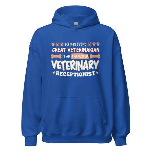 Exhausted veterinary receptionist Unisex Hoodie-I love Veterinary