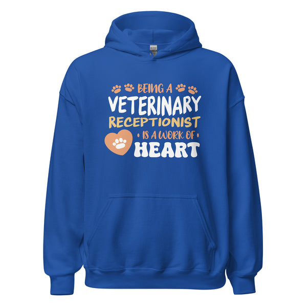 Veterinary receptionist work of heart Unisex Hoodie-I love Veterinary