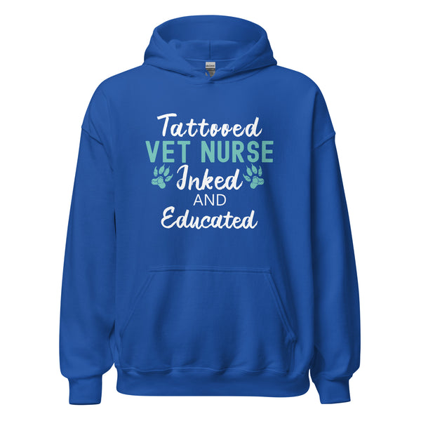 Vet Nurse Inked and Educated Unisex Hoodie-I love Veterinary