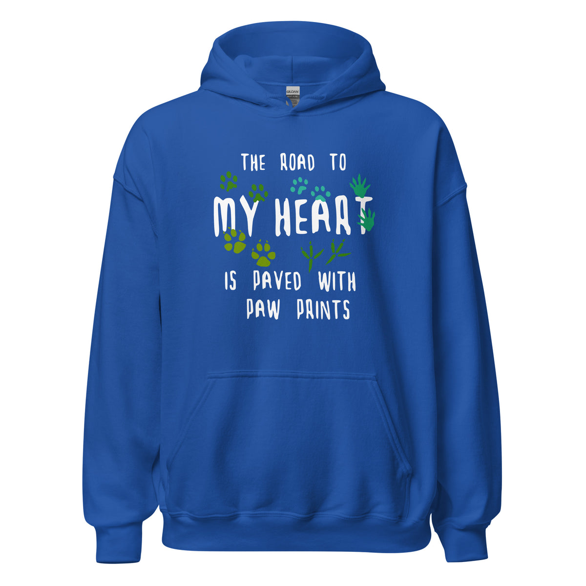 The road to my heart is paved with paw prints Unisex Hoodie-Unisex Hoodie | Gildan 18500-I love Veterinary