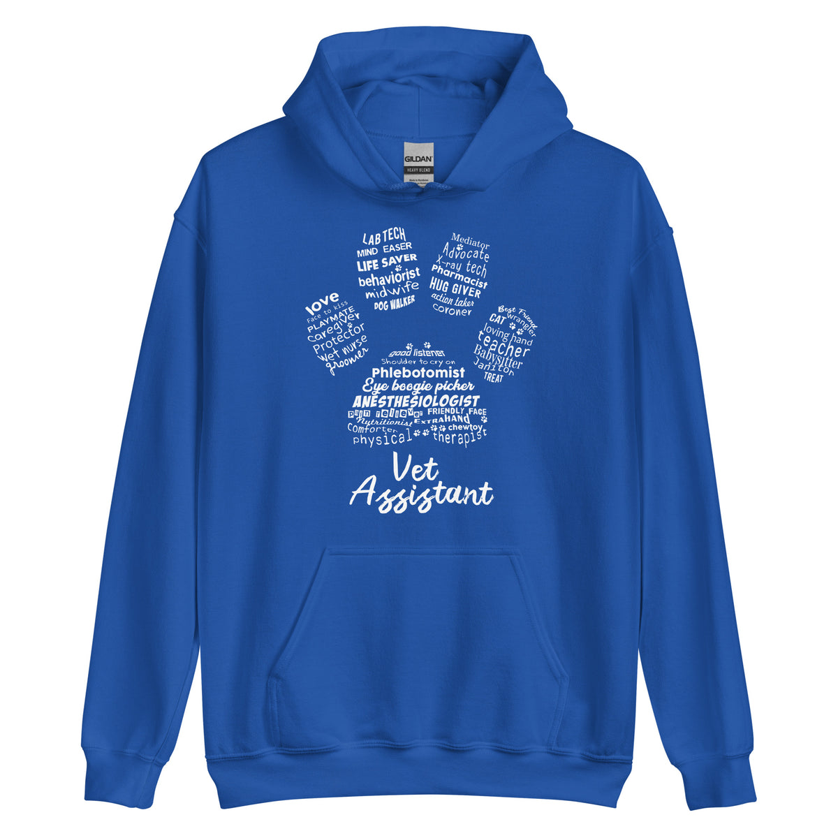 Vet Assistant Pawprint Unisex Hoodie-I love Veterinary
