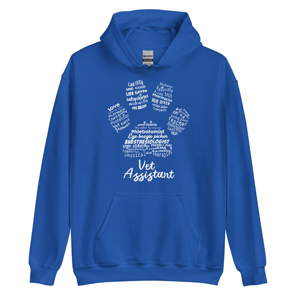 Vet Assistant Pawprint Unisex Hoodie-I love Veterinary
