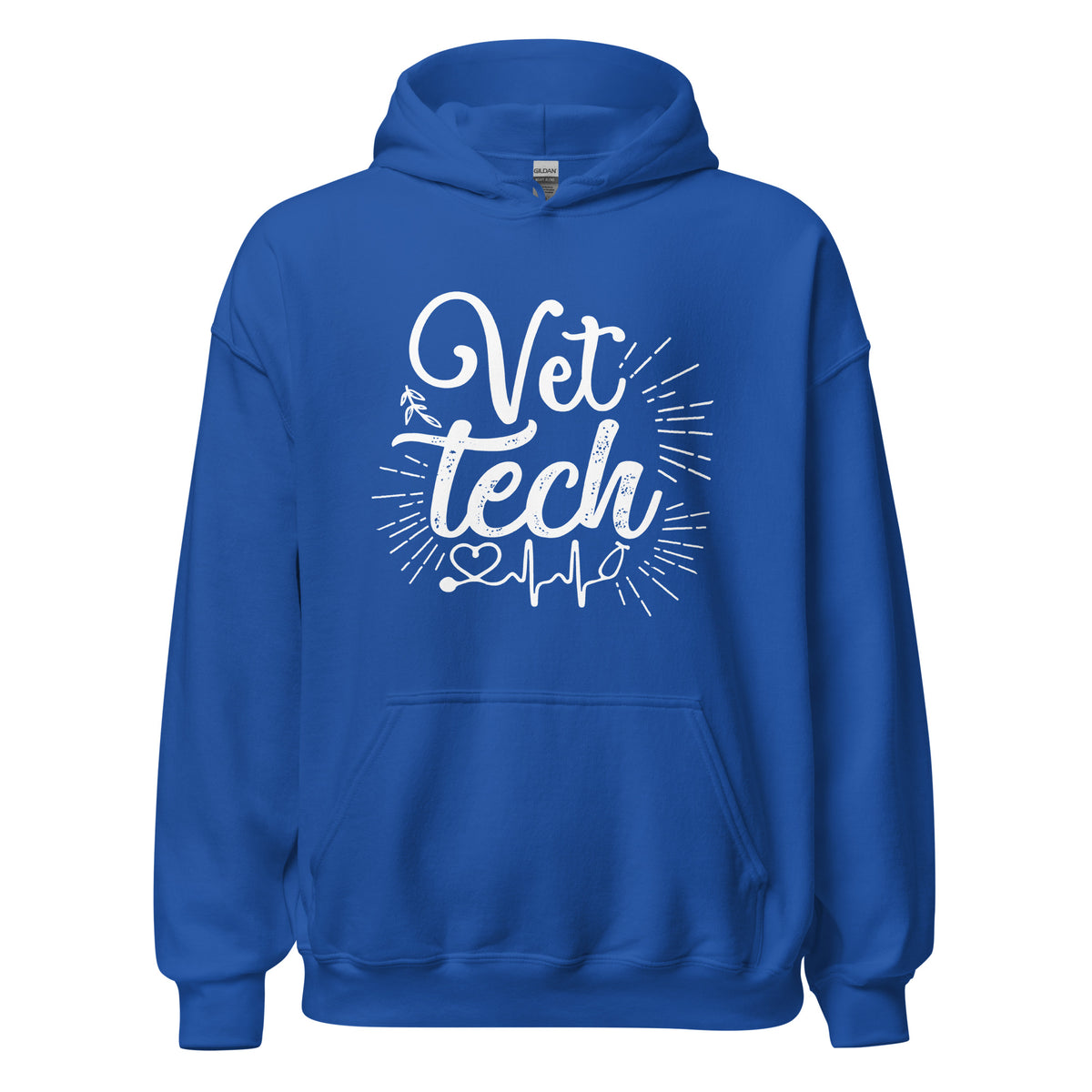 Vet Tech Stethoscope Pulse Unisex Hoodie-I love Veterinary
