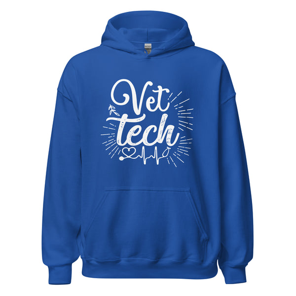 Vet Tech Stethoscope Pulse Unisex Hoodie-I love Veterinary