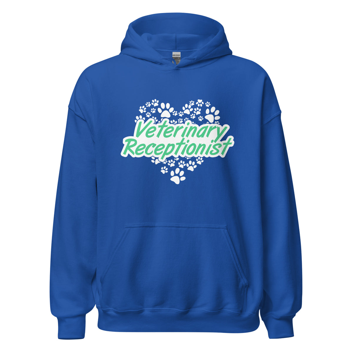 Veterinary Receptionist Heart Paws Unisex Hoodie-I love Veterinary