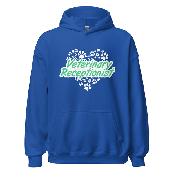 Veterinary Receptionist Heart Paws Unisex Hoodie-I love Veterinary