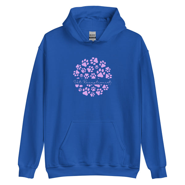 Vet Receptionist circle paws pattern Unisex Hoodie-I love Veterinary