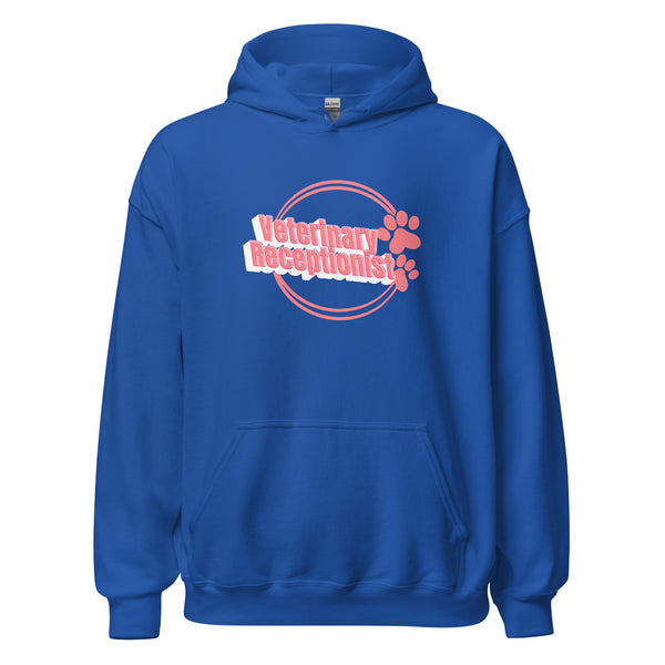 Vet Receptionist circle two paws Unisex Hoodie-I love Veterinary