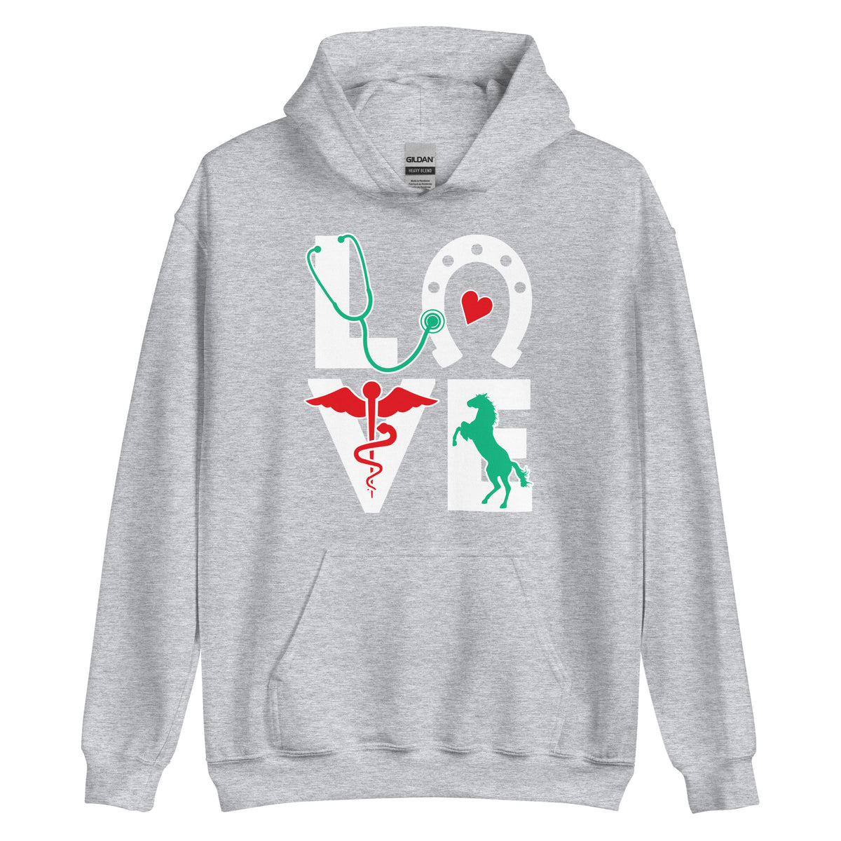 Equine Love Unisex Hoodie-Unisex Hoodie | Gildan 18500-I love Veterinary