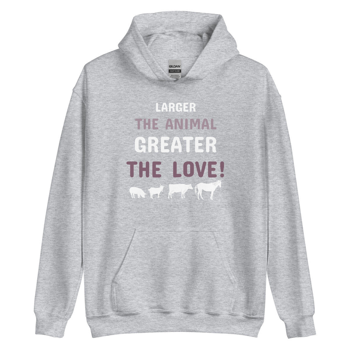 Larger the animal- Greater the love! Unisex Hoodie-Unisex Hoodie | Gildan 18500-I love Veterinary