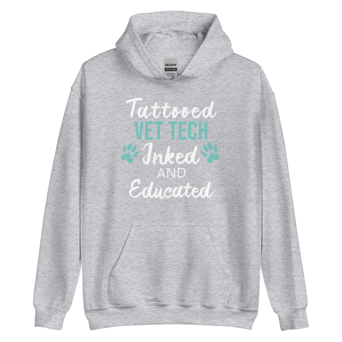 Vet Tech Inked and Educated Unisex Hoodie-Unisex Hoodie | Gildan 18500-I love Veterinary