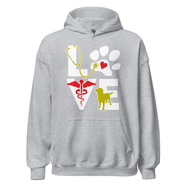 Love Dog Unisex Hoodie-Unisex Hoodie | Gildan 18500-I love Veterinary