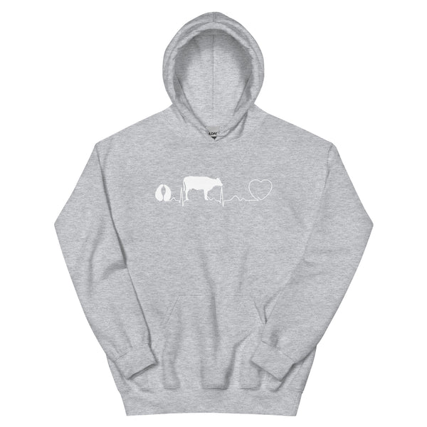 Cow Pulse Unisex Hoodie-I love Veterinary