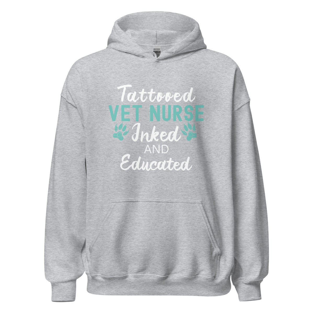 Vet Nurse Inked and Educated Unisex Hoodie-I love Veterinary