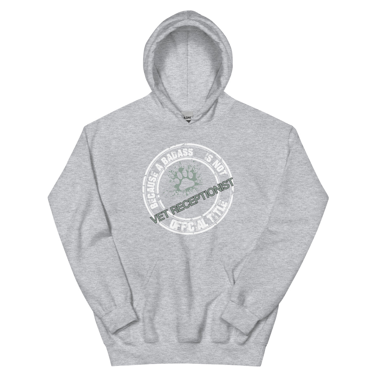 Vet Receptionist Because badass is not an official job title Unisex Hoodie-Unisex Hoodie | Gildan 18500-I love Veterinary
