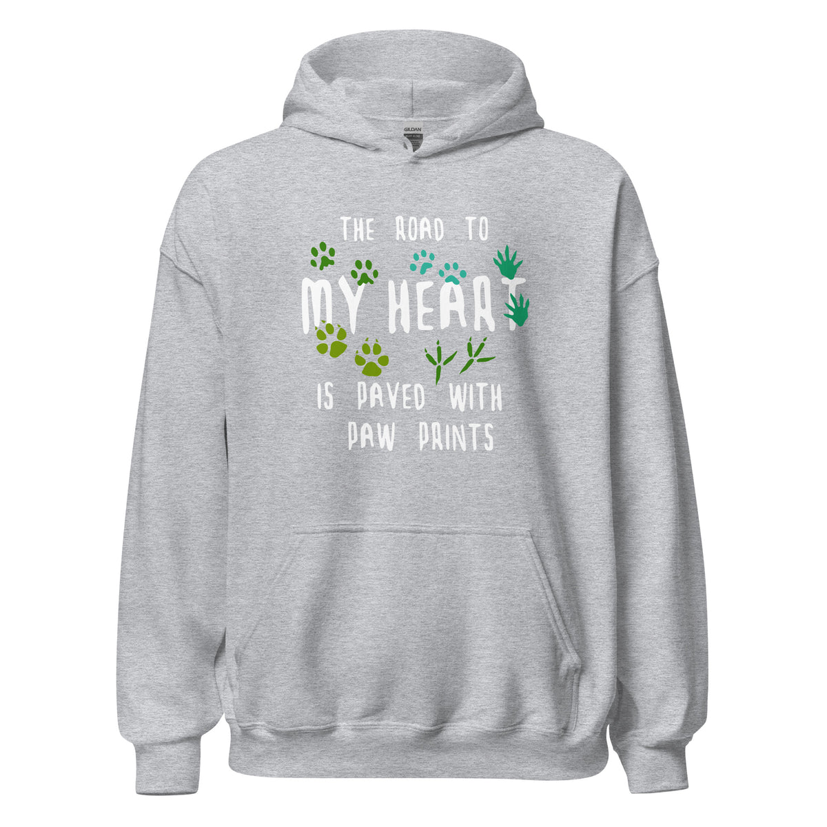 The road to my heart is paved with paw prints Unisex Hoodie-Unisex Hoodie | Gildan 18500-I love Veterinary