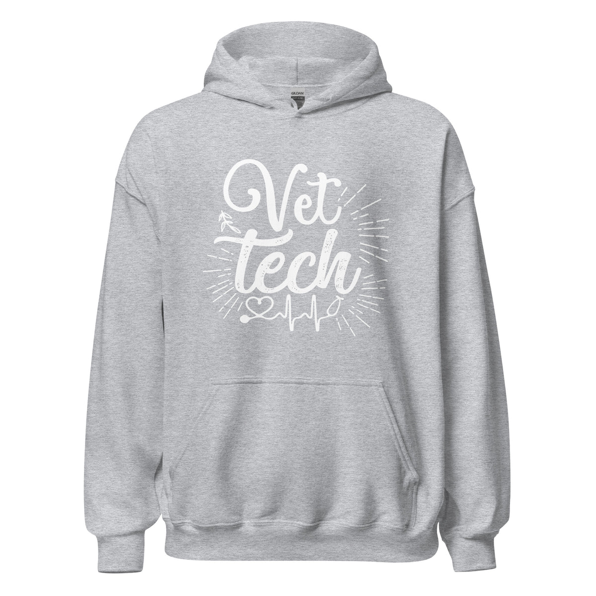 Vet Tech Stethoscope Pulse Unisex Hoodie-I love Veterinary