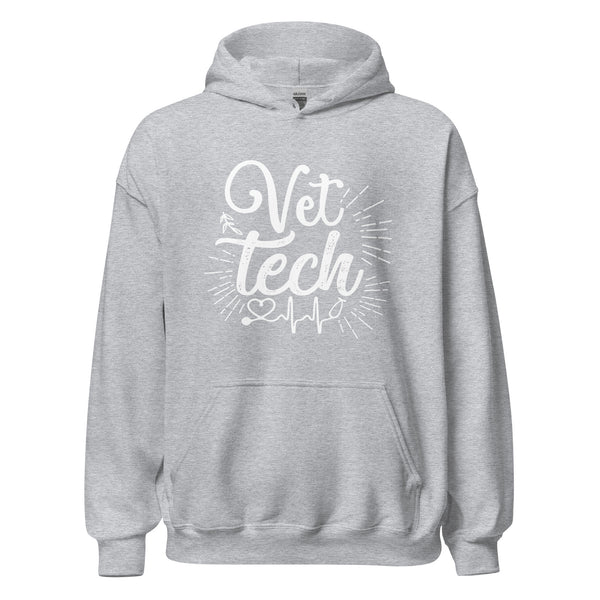 Vet Tech Stethoscope Pulse Unisex Hoodie-I love Veterinary