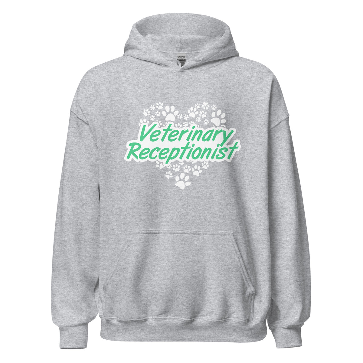 Veterinary Receptionist Heart Paws Unisex Hoodie-I love Veterinary