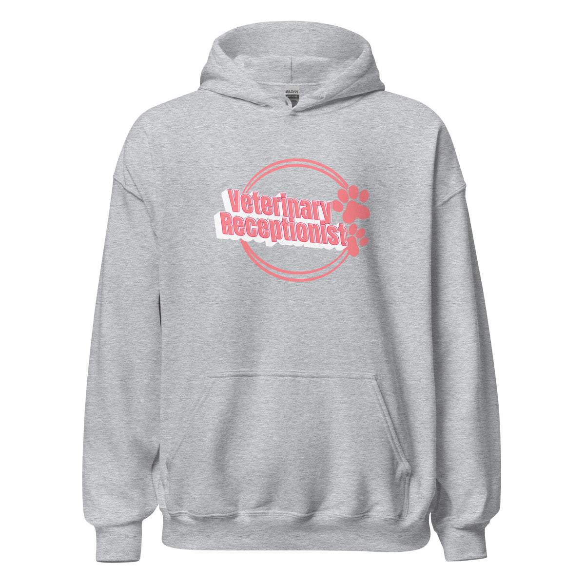 Vet Receptionist circle two paws Unisex Hoodie-I love Veterinary