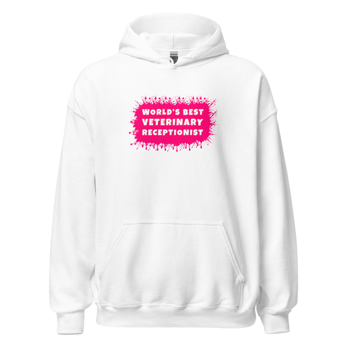 World's best veterinary receptionist color splash Unisex Hoodie-I love Veterinary
