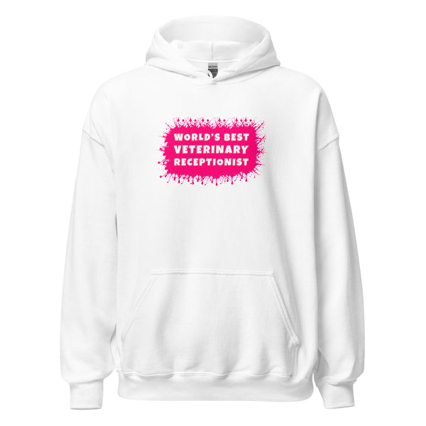 World's best veterinary receptionist color splash Unisex Hoodie-I love Veterinary