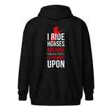 I ride Horses because punching people is frowned upon Unisex heavy blend zip hoodie-Unisex Heavy Blend Zip Hoodie | Gildan 18600-I love Veterinary