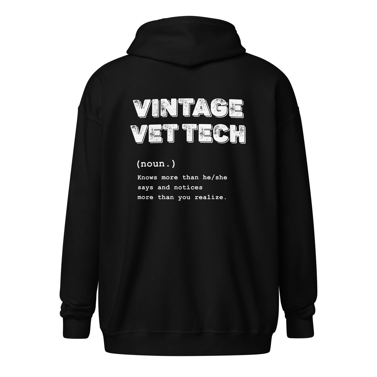 Vintage Vet Tech Unisex Zip Hoodie-Unisex Zip Hoodie | Gildan 18600-I love Veterinary