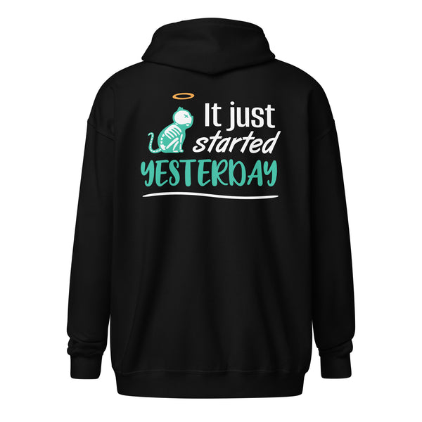 It just started yesterday Unisex heavy blend zip hoodie-Unisex Zip Hoodie | Gildan 18600-I love Veterinary