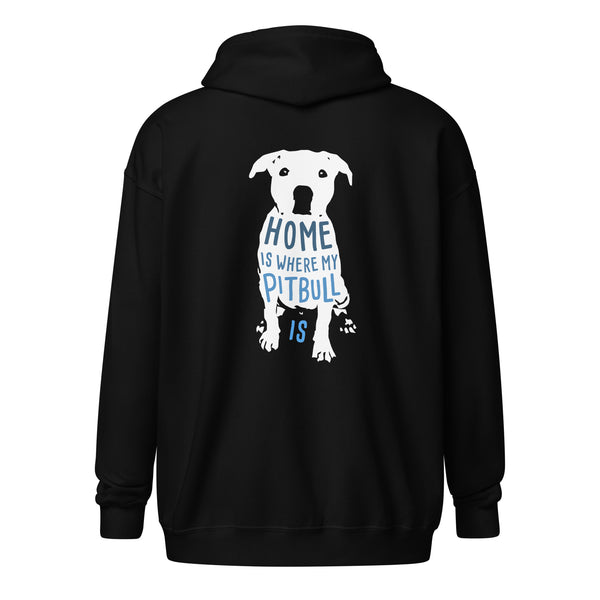 Home is where my Pitbull is Unisex Zip Hoodie – I love Veterinary - Main Image