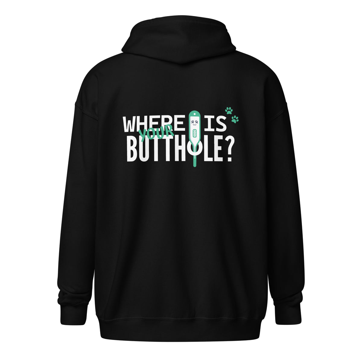 Where is your butthole Unisex heavy blend zip hoodie-Unisex Zip Hoodie | Gildan 18600-I love Veterinary