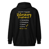 Veterinary Receptionist checklist Zip Hoodie-I love Veterinary