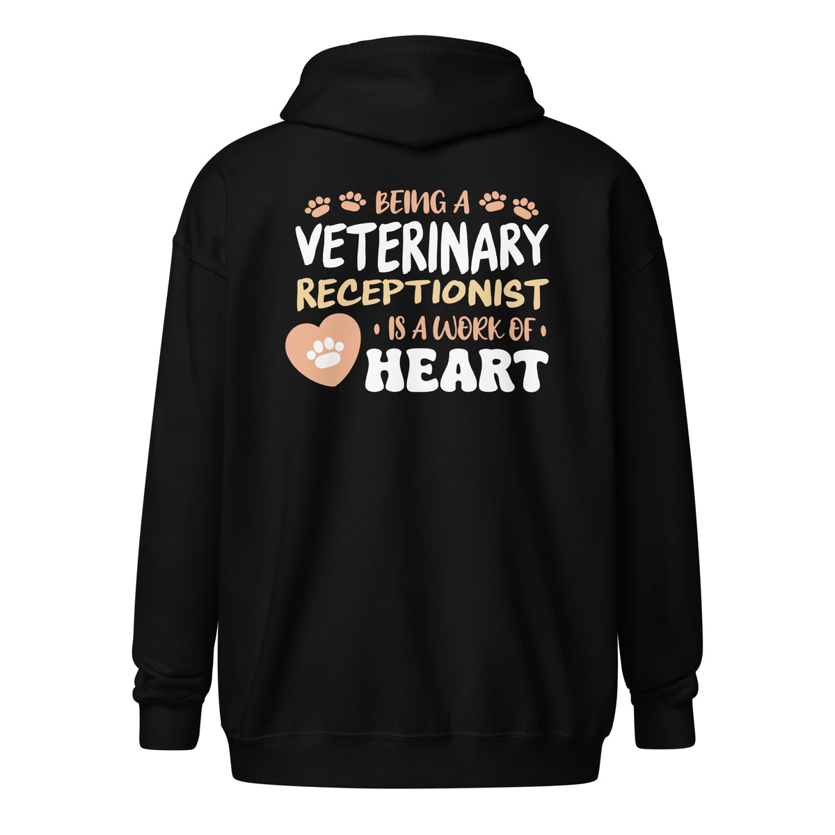 Veterinary receptionist work of heart Zip Hoodie-I love Veterinary
