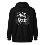 Vet Tech Stethoscope Pulse Unisex Zip Hoodie-I love Veterinary