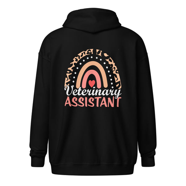 Veterinary Assistant Heart Unisex Zip Hoodie-I love Veterinary