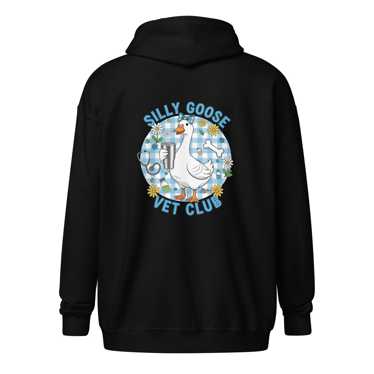 Silly Goose Vet Club Unisex Zip Hoodie-I love Veterinary