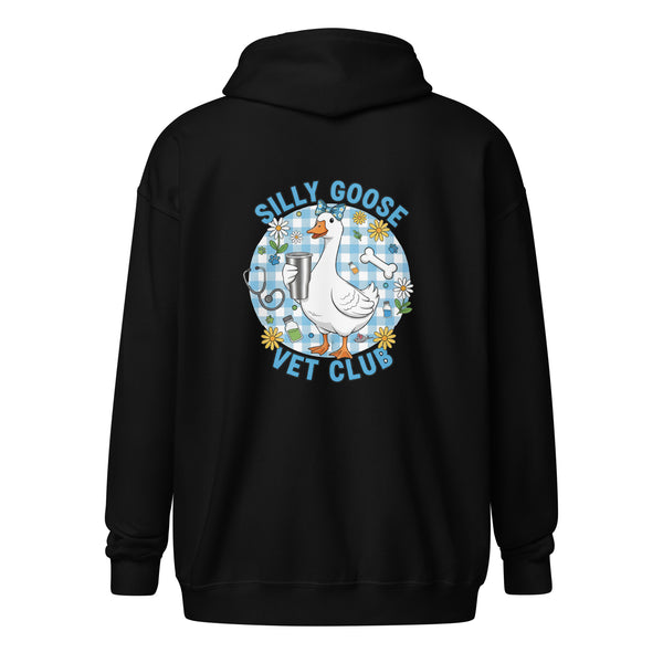Silly Goose Vet Club Unisex Zip Hoodie-I love Veterinary
