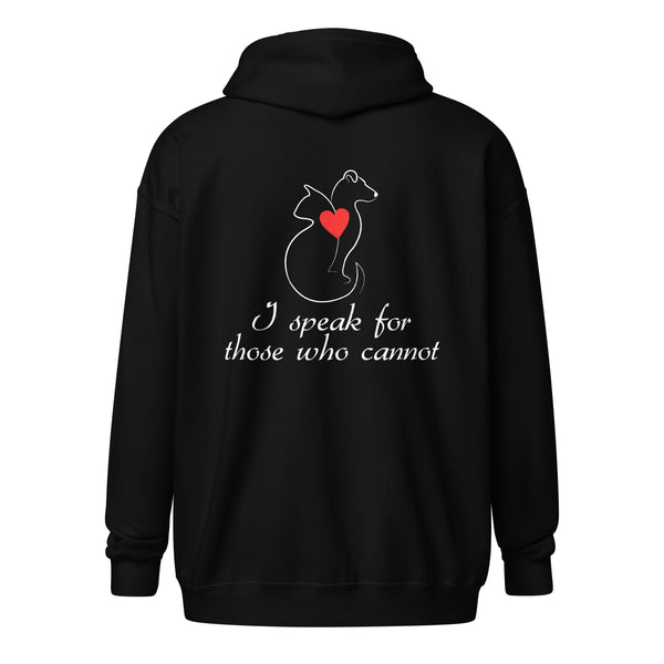 I speak for those who cannot Unisex zip hoodie-I love Veterinary