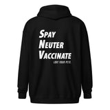 Spay, neuter, vaccinate! Love your pets Unisex zip hoodie-I love Veterinary