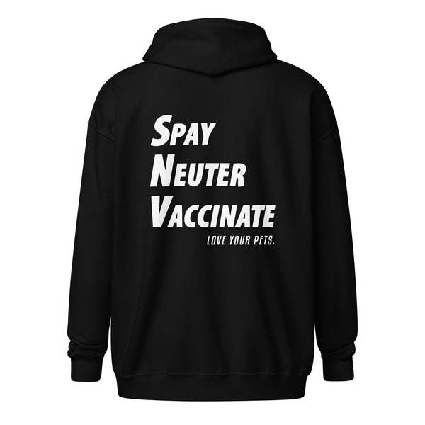 Spay, neuter, vaccinate! Love your pets Unisex zip hoodie-I love Veterinary