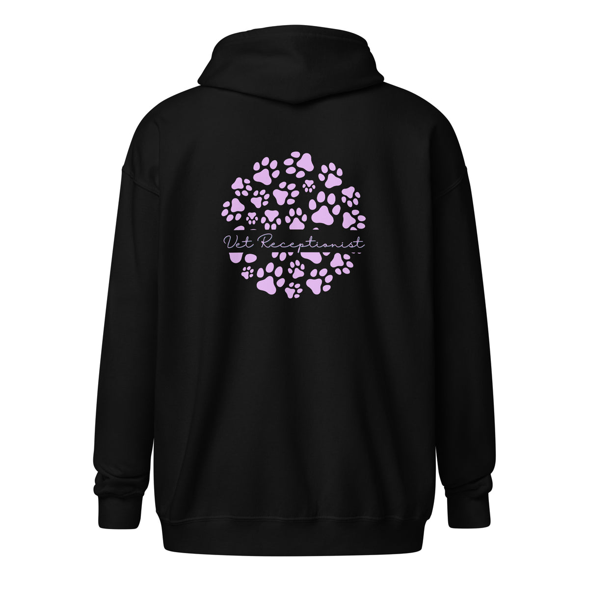 Vet Receptionist circle paws pattern Unisex Zip Hoodie-I love Veterinary
