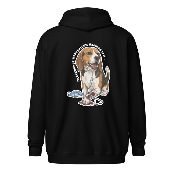 Nice catheter! Unisex Zip Hoodie-I love Veterinary