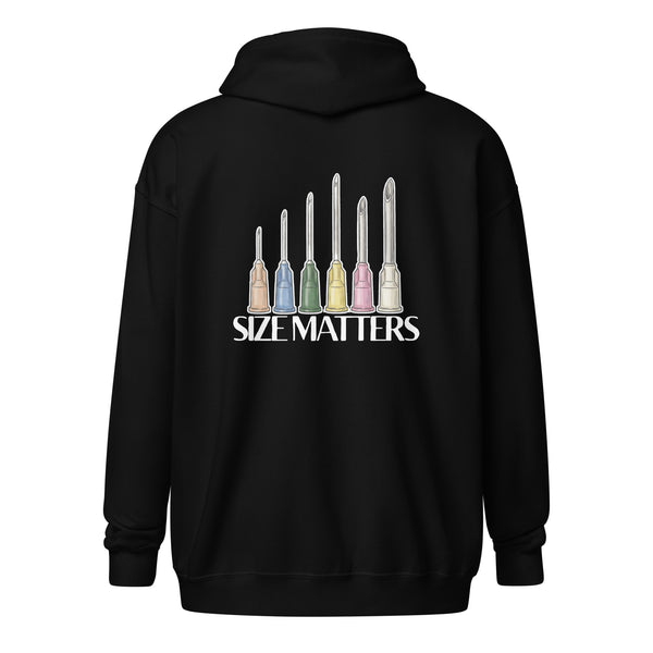 Size matters Unisex Zip Hoodie-I love Veterinary