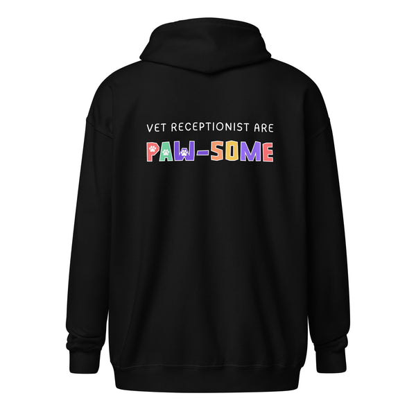 Vet receptionist are paw-some Unisex Zip Hoodie-I love Veterinary