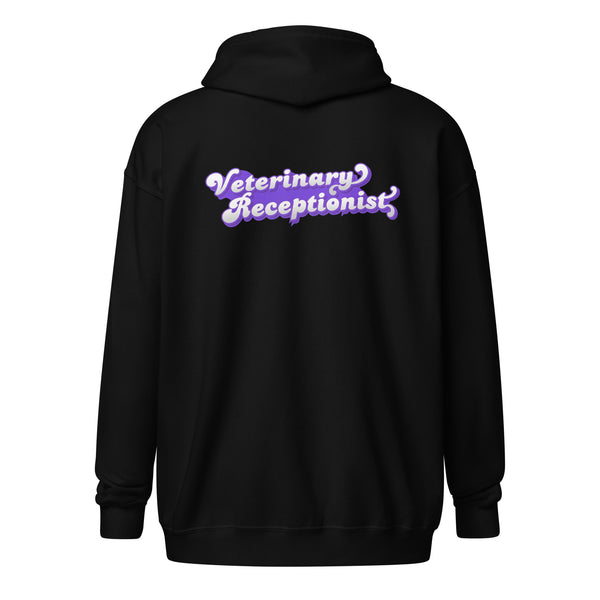 Veterinary Receptionist Unisex Zip Hoodie-I love Veterinary