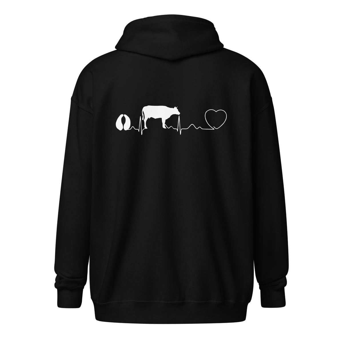 Cow pulse Unisex Zip Hoodie