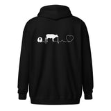 Cow pulse Unisex Zip Hoodie